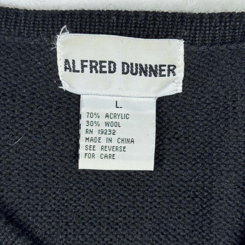 Alfred Dunner Wool Blend Womens Large Embellished Trim Black Button Down Sweater - Picture 3 of 7